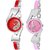 True Colors Awesome Pink And Red Fashionable Analog combo Watch - For Women