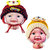Kids Stylish Winter Cap/ Woollen Cap 2 Pair (Red,Biege)