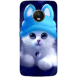                       Moto G5 Plus Case, Cute Kitten Blue Slim Fit Hard Case Cover/Back Cover for Motorola Moto G5 Plus                                              