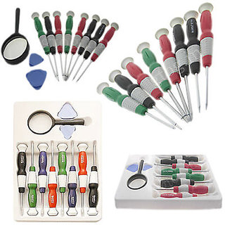 Screwdrivers Set Tool Kit With Magnifying Glass and Opening Small Triangular