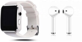 Style Maniac X6 Bluetooth Smart Watch Compatible With Android andIOS Devices Smartwatch Twins Earbuds Bluetooth Headset