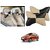 Auto Addict Square Beige Black Neck Rest Cushion Pillow Set Of 2 Pcs For Tata Indica