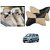 Auto Addict Square Beige Black Neck Rest Cushion Pillow Set Of 2 Pcs For Maruti Suzuki WagonR New