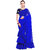 Bhuwal Fashion Women's Georgette Solid Ruffle Saree-bf5193blue