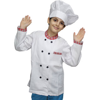                       Kaku Fancy Dresses Chef,Our Helper Costume For Kids School Annual function/Theme Party/Competition/Stage Shows Dress                                              