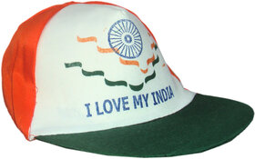 Kaku Fancy Dresses Tri Color Cap For Kids Independence Day/Republic Day/School Annual function/Theme Party - pack of 6