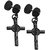 Sullery Religious Black Stainless Steel Christmas Cross Dangle Drop Stud Earring Piercing Jewelry For Christmas Gift