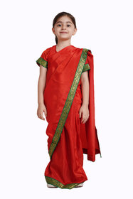 kaku fancy dresses Saree In Red Color,Indian State Traditional Costume For Kids School Annual function