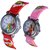 Barbie analog pink and red kids girls watch pack of 2 combo watch