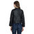 Black Faux Leather Biker Jacket by Raabta Fashion