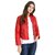 Raabta World Italian Red Faux Leather Jackets for Women's