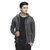 Lambency Grey Plain Long Sleeve Hooded Sweatshirt For Men