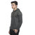 Lambency Grey Plain Long Sleeve Hooded Sweatshirt For Men