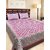 UniqChoice Pink Cotton Double Bedsheet With 2 Pillow Covers