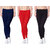 Omikka Ultra Super Soft 220 GSM Stretch Bio Wash Ankle Length Leggings Regular Sizes 20 Plus Solid Colors Pack of 3
