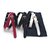 3 denim belts black maroon white combo