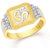 Sukai Jewels OM Gold Plated Alloy & Brass Cubic Zirconia Finger Ring for Men [SFR296G]