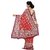 Nirosaa Red Weightless Georgette Digital Floral Print Designer Saree With Unstitched Blouse Piece