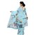 Nirosaa Sky Blue Weightless Georgette Digital Print Designer Saree With Uns
