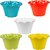 Takson Sales Multicolor Plastic Plant Pots Set of 5 Flower Design (4 Inch) Assorted Colors