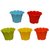 Takson Sales Multicolor Plastic Plant Pots Set of 5 Flower Design (4 Inch) Assorted Colors