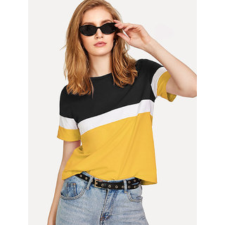 yellow and black top womens