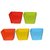 Takson Sales Multicolor Plastic Plant Pots Set of 5 Square Design (4 inch) Assorted Colors