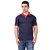 Funky Guys Navyblue Differentcollor Slimfit Polo Neck Tshirt