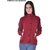 Christy's Collection Solid Women's Maroon Coat