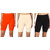 Omikka Bio Wash 220 GSM Knee Length Fitness Workout Running Yoga Shorts Pack of 3