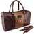 AirCase C51 Unisex Vegan 20 Litre Leather Duffle Shoulder Travel Bag (Brown)