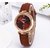 Popmode Rose Gold and Brown Dial With Brown Strap Women's Fashion Analog Watch