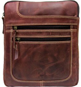 Brown leather messenger/side bags