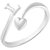 Sukai Jewels Initial 'L' Heart Rhodium Plated Alloy & Brass Cubic Zirconia Alphabet Ring for Women & Girls [SAFR214R]