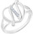 Sukai Jewels Stylish Heart Initial 'N' Rhodium Plated Alloy  Brass Cubic Zirconia Alphabet Ring for Women  Girls SAFR220R