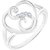 Sukai Jewels Stylish Heart Initial 'S' Rhodium Plated Alloy  Brass Cubic Zirconia Alphabet Ring for Women Girls SAFR225R