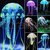 Glowing Effect Artificial Silicon Small Jellyfish Fish Tank Decoration (Multicolour)