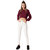 Miss Chase Women's Maroon Round Neck Full Sleeve Cotton Solid Twill Tape And Eyelet Detailing Tie-Up Boxy Crop Top