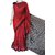 Bursana Red and black color base sonamukhi silk saree with block print work Bjt sb 100