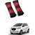 Auto Addict Car Seat Belt Cushion Pillow (Red Black) -2 Pieces For Datsun Redi Go