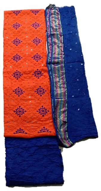 mirror work bandhani dress material