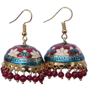 Buy Avneesh Meenakari Jhumka Earring Multicolor Size 3 5 X 2 5 Cm Online 259 From Shopclues
