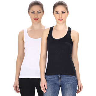 Friskers Black white Camisole  Tank Top Pack of 2
