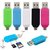 USB OTG Card Reader Pack of 3 PCS (Multicolour) For All Smartphones, Laptop  Pc