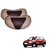 Auto Addict Car Neck Rest Pillow Cushion Beige, Brown Leatherite Set of 2 Pcs For Ford Fusion