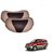 Auto Addict Car Neck Rest Pillow Cushion Beige, Brown Leatherite Set of 2 Pcs For Chevrolet Tavera