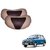 Auto Addict Car Neck Rest Pillow Cushion Beige, Brown Leatherite Set of 2 Pcs For Maruti Suzuki 800