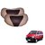 Auto Addict Car Neck Rest Pillow Cushion Beige, Brown Leatherite Set of 2 Pcs For Maruti Suzuki Eeco