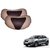 Auto Addict Car Neck Rest Pillow Cushion Beige, Brown Leatherite Set of 2 Pcs For Maruti Suzuki Baleno Nexa