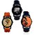 New Mahadev Blck With Shiv Drum With Hanuman Stylist looking ANalog Combo Pack Of 3 Watch For men,Boys